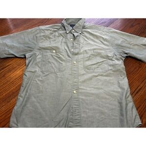 OC & Clothiers Mens Oxford Shirt Short Sleeve Button Down Sage Green Medium